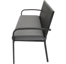 Zahradní lavice s područkami a šedými polstry