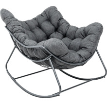 Houpací křeslo s kovovým rámem a polstrovaným potahem