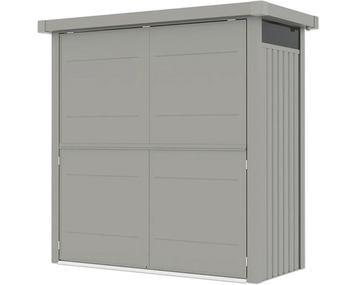 Zahradní skříň s dvoukřídlými dveřmi pro uložení zahradního nářadí a příslušenství