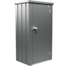 Kovová zahradní skříň s dvířky a rukojetí