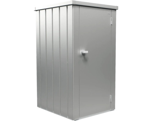 Kovová zahradní skříň s dveřmi a rukojetí
