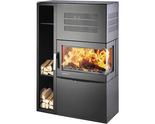 Krbová kamna s prostorem na dřevo a ohněm