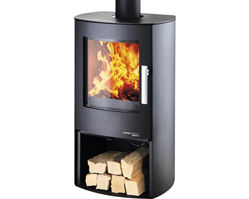 Krbová kamna Haas & Sohn ocel černá 6,4 kW easy-control regulace vzduchu oplach skla terciální spalování sekundární spalování s externím přívodem vzduchu Krbová kamna s dřevem v prostoru pro dřevo