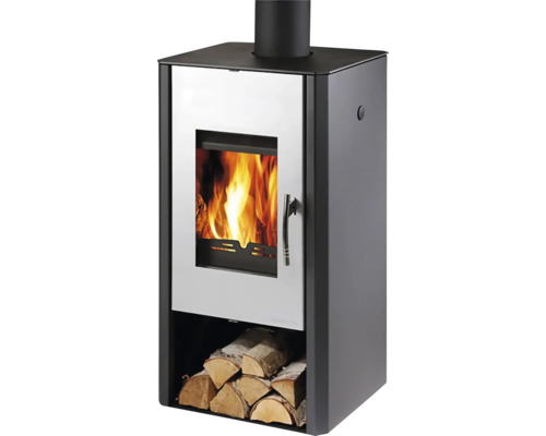 Krbová kamna s výměníkem Haas & Sohn ocel antracit 10 kW Krbová kamna s úložným prostorem na dřevo a hořícím ohněm