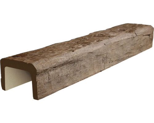 Umělý trám PU dutý tmavý 20x13x300 cm Dekorativní trám ve vzhledu dřeva