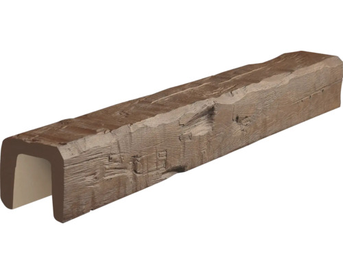 Umělý trám PU dutý tmavý 12x12x400 cm Dekorativní trám ve tvaru U pro interiérové dekorace