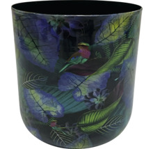 Dekorativní květináč s motivem ptáků a listů