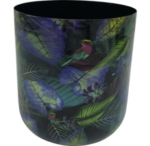 Květináč se vzorem ptáků a rostlin