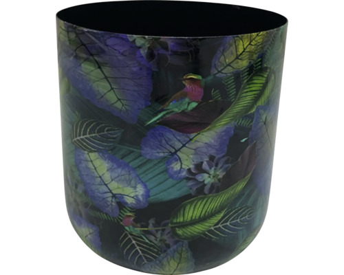 Květináč se vzorem ptáků a rostlin