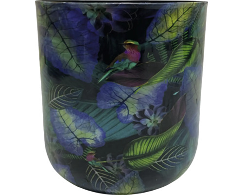 Květináč se vzorem ptáků a rostlin