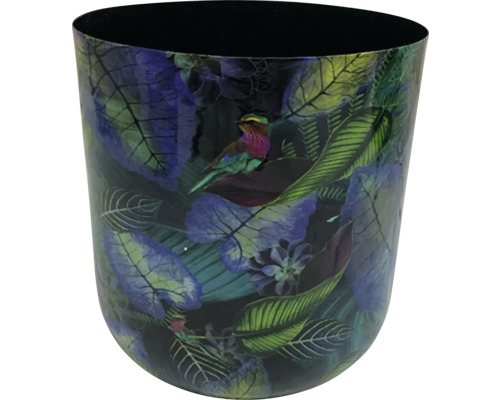 Květináč se vzorem ptáka a listů