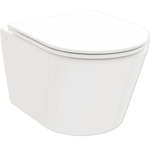 Závěsné WC s uzavřeným splachovacím okrajem a WC sedátkem