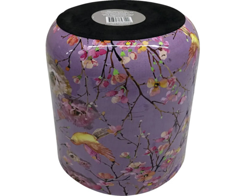 Dekorativní stolička s květinovým vzorem a motivy ptáků