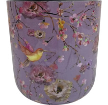 Dekorativní květináč s květinovým a ptačím motivem