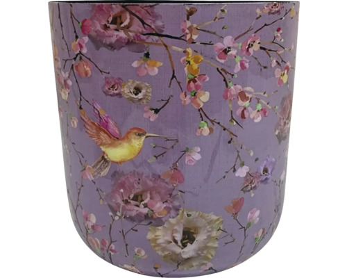 Dekorativní květináč s květinovým a ptačím motivem