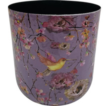 Květináč s motivem ptáčka a květin