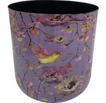 Květináč s motivem ptáka a květin