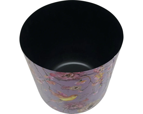 Květináč s motivem ptáků a květin