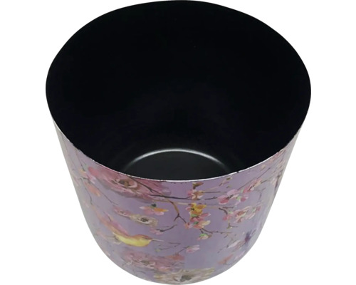 Květináč s motivem ptáků a květin