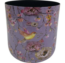 Dekorativní odpadkový koš s květinovým a ptačím motivem do koupelny