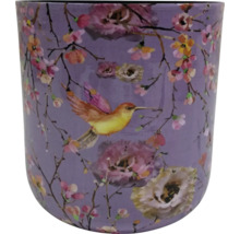 Květináč se vzorem ptáka a květin