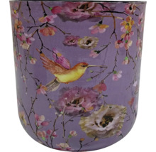 Květináč s motivem květin a kolibříka