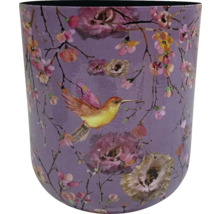 Květináč se vzorem ptáčka a květin