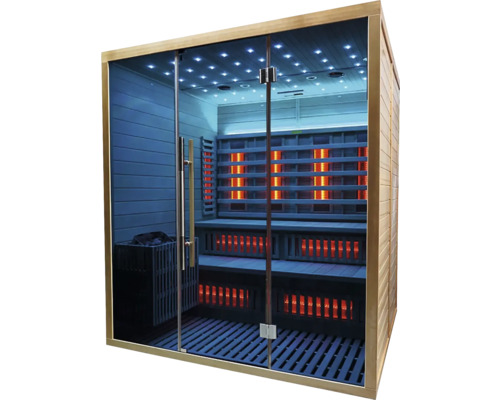 Kombinovaná sauna Marimex 11100117 200 cm x 180 cm x 160 cm Vnitřní sauna s infračervenými zářiči a skleněnými dveřmi