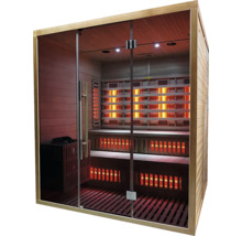 Infračervená sauna s prosklenou přední stranou a dřevěným obložením