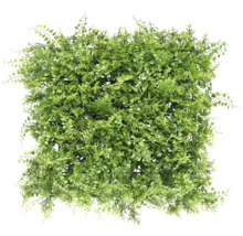 Rohož z umělých rostlin s různými zelenými listy