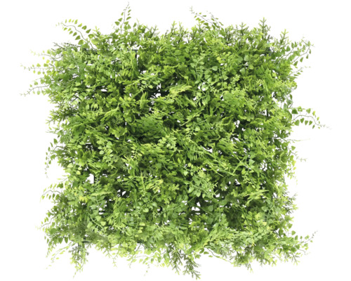 Rohož z umělých rostlin s různými zelenými listy