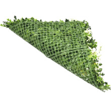 Umělá rostlinná rohož se zelenými listy a bílými květy