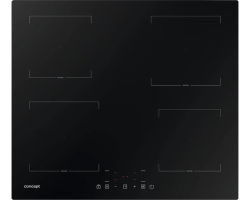 Indukční varná deska se čtyřmi varnými zónami a ovládacím panelem