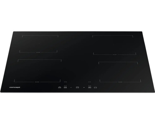 Černá sklokeramická varná deska se čtyřmi varnými zónami