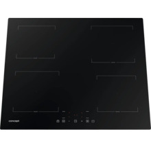 Černá indukční varná deska Concept se čtyřmi varnými zónami.