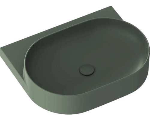 Umyvadlo na skříňku RAVAK Yard zelená 60,5 cm XJX08260000 Umyvadlo na desku s oválným tvarem