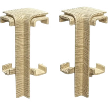 Dva rohové kusy z plastu s dřevěnou strukturou