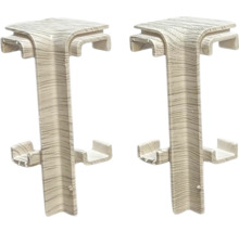 Dva rohové konektory s dřevěným vzhledem