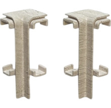 Dva rohové konektory z plastu pro obklady fasád