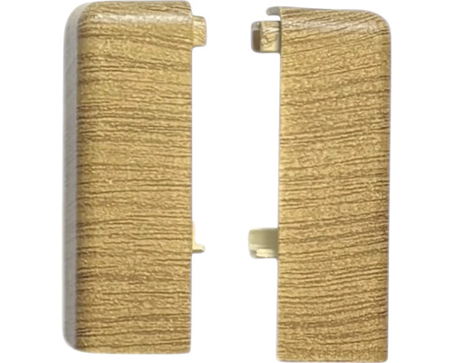 Dvě koncové krytky s dřevěnou strukturou