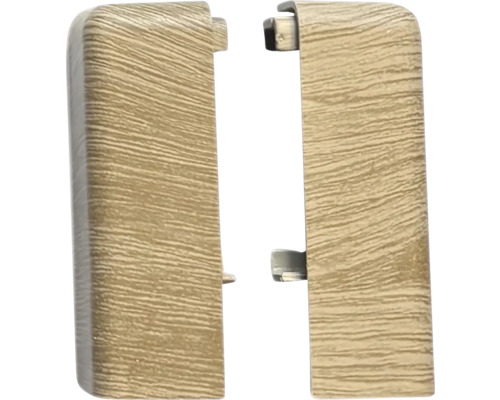 Koncovky soklových lišt s dřevěnou strukturou