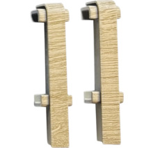 Dvě kliky ke dveřím s dekorem dřeva