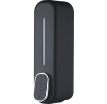 Černý dávkovač mýdla pro montáž na stěnu