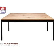 Jídelní stůl s dřevěnou deskou a kovovým rámem