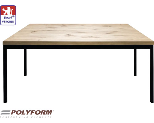 Stolový set Klasik 150 x 80 x 73 cm, tloušťka 19 mm, dub nature Obdélníkový jídelní stůl s dřevěnou deskou a kovovým rámem