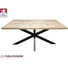 Jídelní stůl s deskou s dřevěným vzhledem a kovovýma nohama