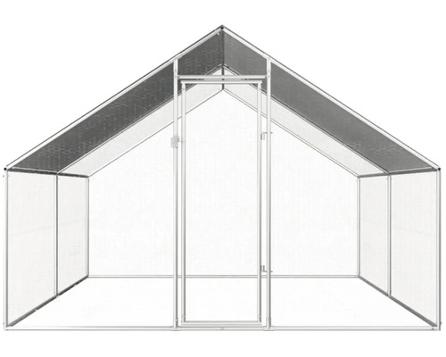 Skleník s kovovou konstrukcí a průhledným krytem