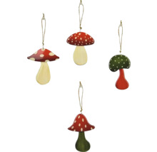 Dekorativní houbové přívěsky se šňůrkami na zavěšení