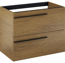Skříňka pod umyvadlo se dvěma zásuvkami v dřevěném designu