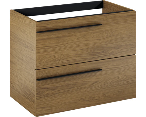 Skříňka pod umyvadlo se dvěma zásuvkami v dřevěném designu